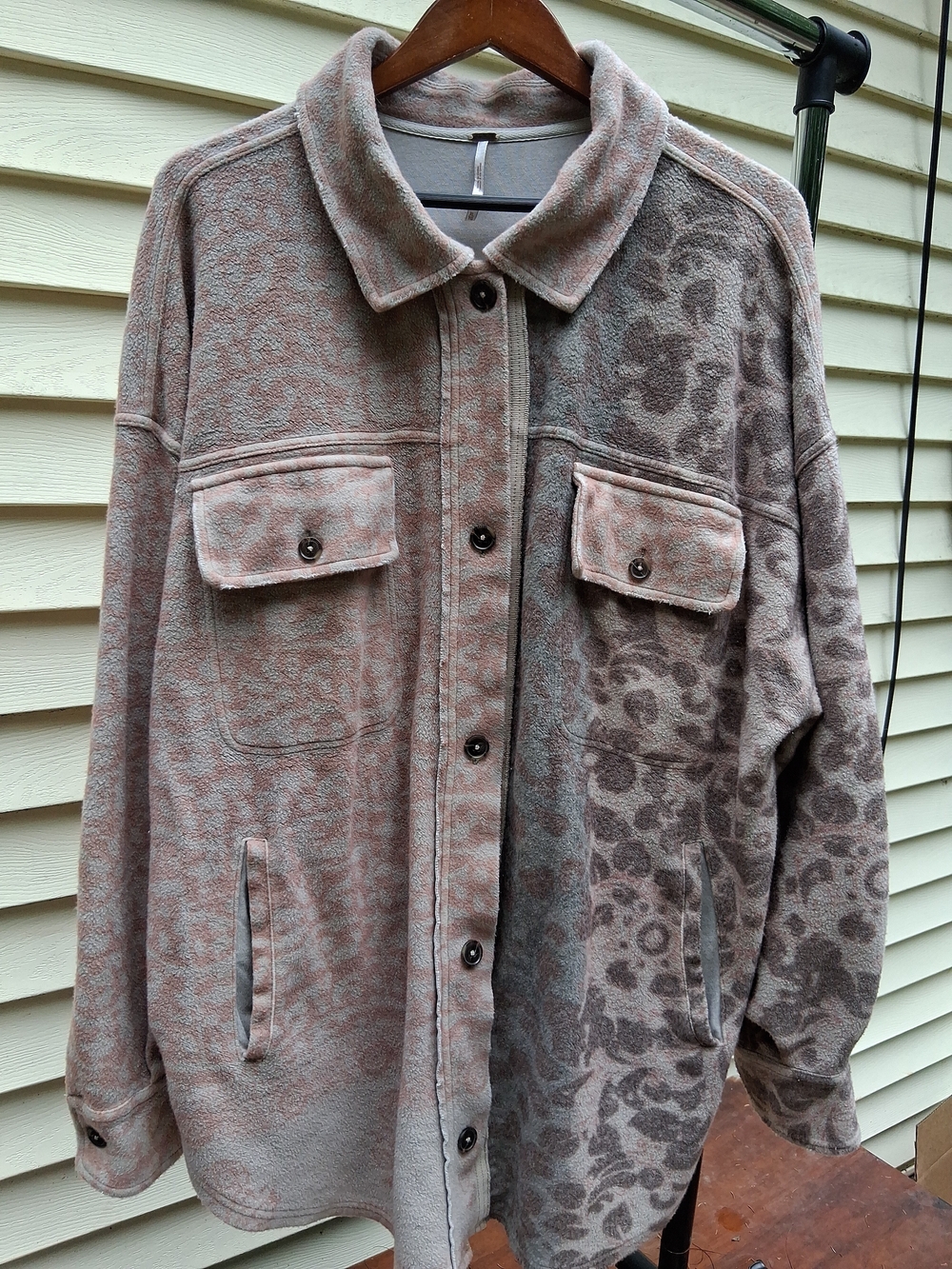Free People Ruby Jacket In Tea Party Combo Animal Print Beige Size XL